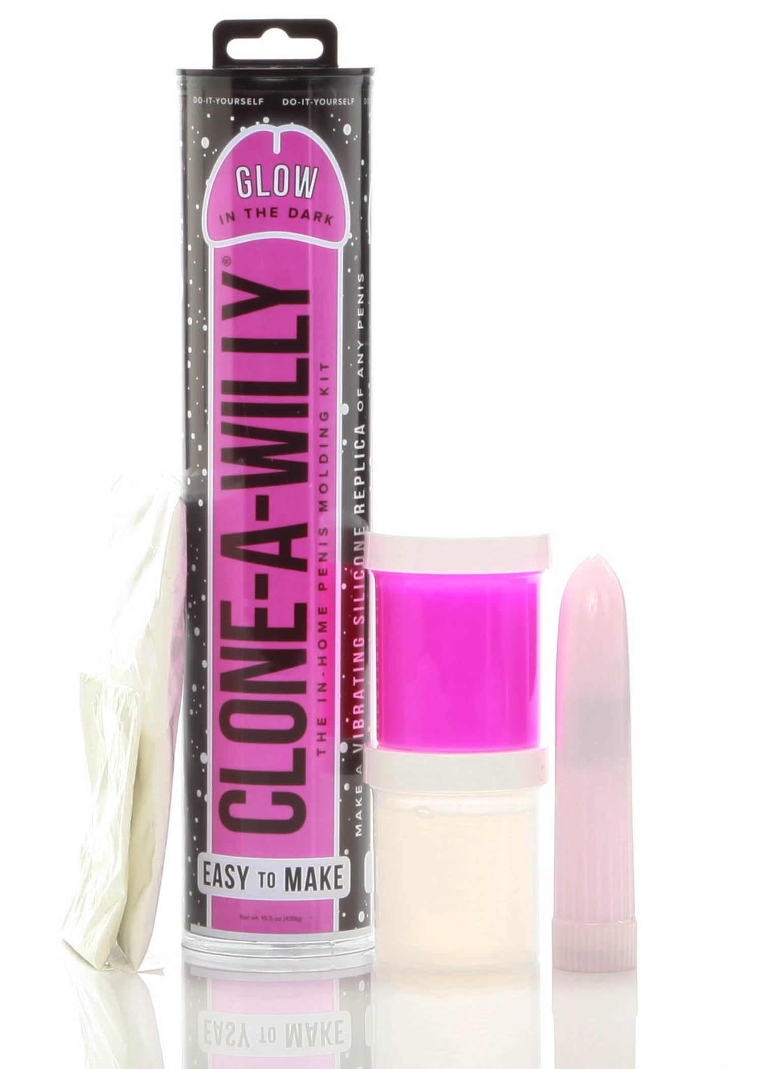 Clone-a-Willy Glow-in-the-Dark Kit - Pink Homemade Dildo Kit with Vibrating Unit