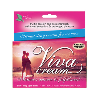 Viva Cream - 3 Count Box - 10ml Tubes - Intimate Gel for Women