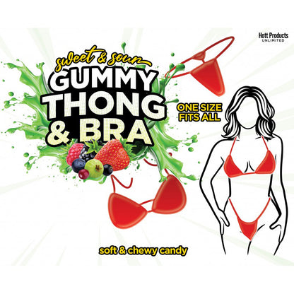 Hott Products Edible Gummy Thong and Bra Set – Red