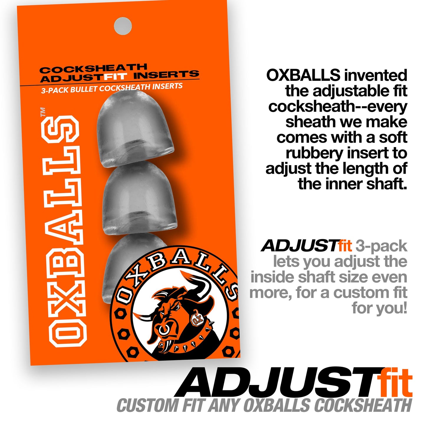 Oxballs Adjustfit 3 Pack Cocksheath Inserts – Clear