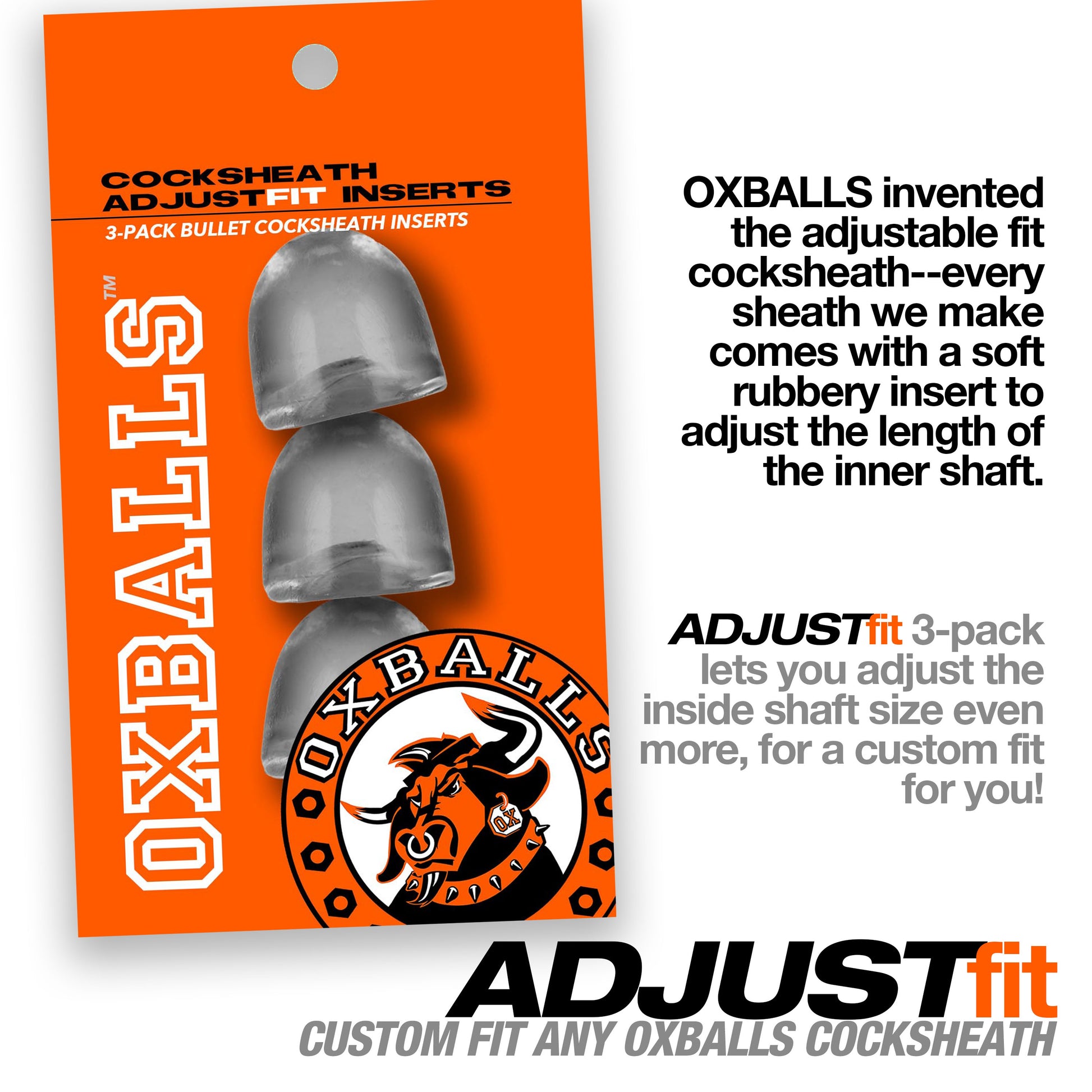 Oxballs Adjustfit 3 Pack Cocksheath Inserts – Clear