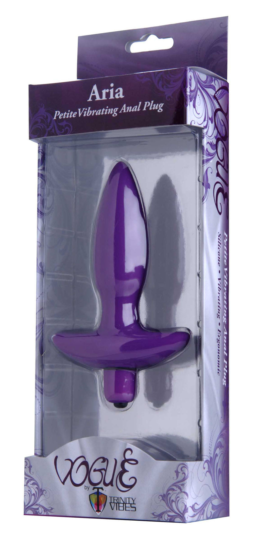 Aria Vibrating Silicone Anal Plug - Small with Multi-Speed Vibrations - Purple