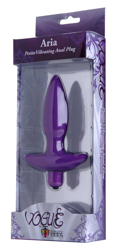 Aria Vibrating Silicone Anal Plug - Small with Multi-Speed Vibrations - Purple