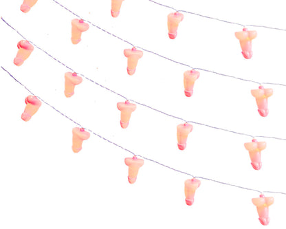 Little Genie Glitterati Penis String Lights – 20 Lights – Battery-Operated – 14 Feet