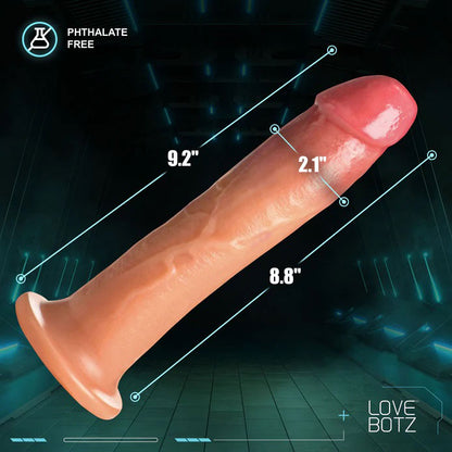 XR Brands 9" Cock Lock Dildo - Realistic Phthalate-Free PVC - White
