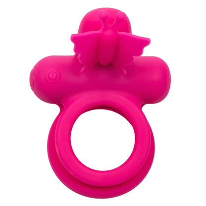 CalExotics Silicone Rechargeable Dual Butterfly Ring – Pink
