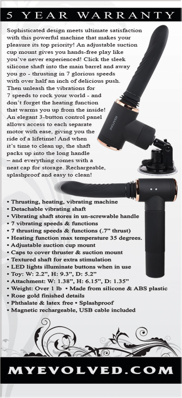Evolved Novelties Too Hot to Handle Thrusting and Vibrating Machine – Black