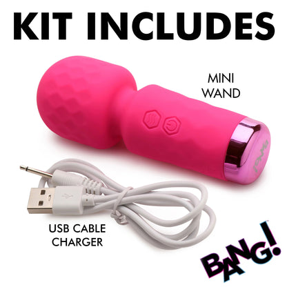XR Brands 10x Mini Silicone Wand – Pink – Waterproof, Rechargeable, Multi-Speed
