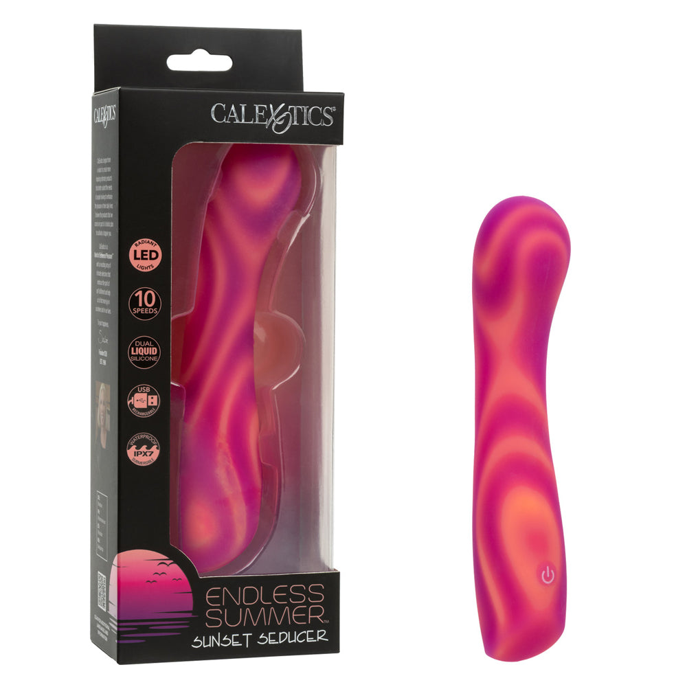 CalExotics Endless Summer Sunset Seducer G-Spot Vibrator, Dual-Layer Liquid Silicone, Pink