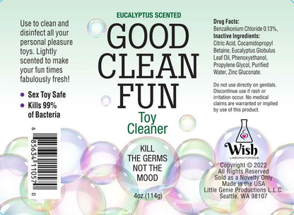 Good Clean Fun Toy Cleaner - Eucalyptus - 2 Fl Oz - Disinfectant for Personal Pleasure Toys