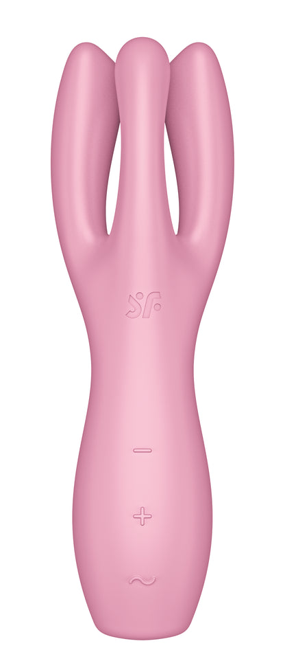 Satisfyer Threesome 3 Vibrator - Multi-Function, Waterproof, Pink