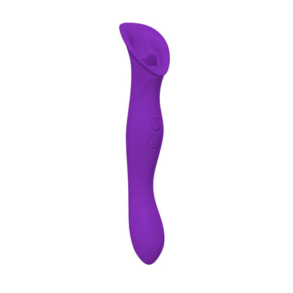 Petallux Clitoral Stimulator - Dual-Ended Waterproof Silicone Vibrator - Purple