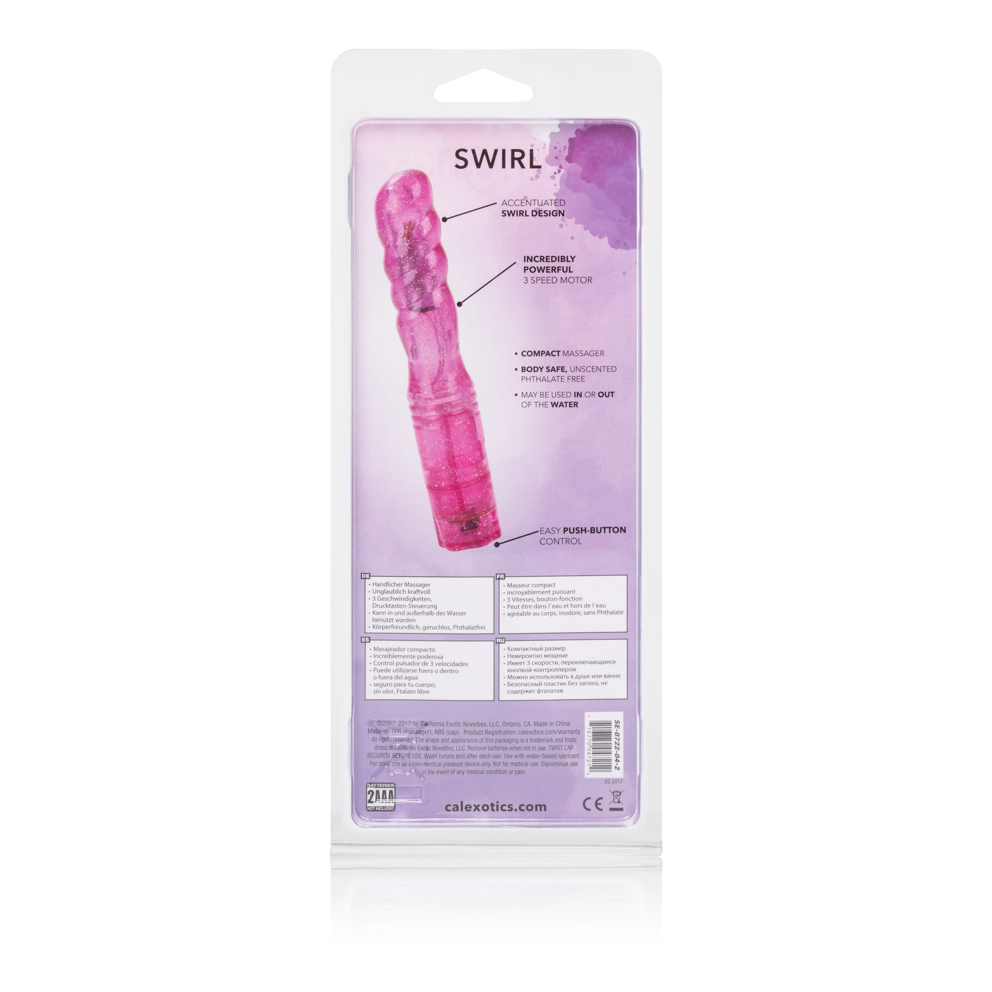 CalExotics Sparkle Softees Swirl Massager – Pink – Multi-Speed, Waterproof
