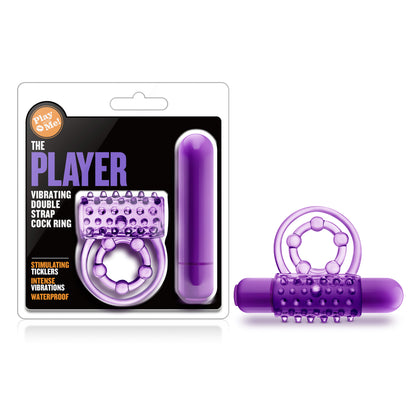 Blush Play With Me The Player Vibrating Double Strap Ring - Purple