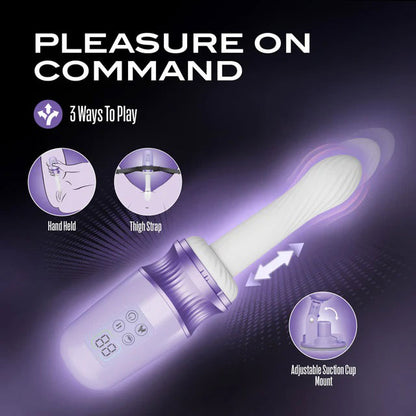 Temptasia Violet Vixen Thrusting and Vibrating Device - Purple