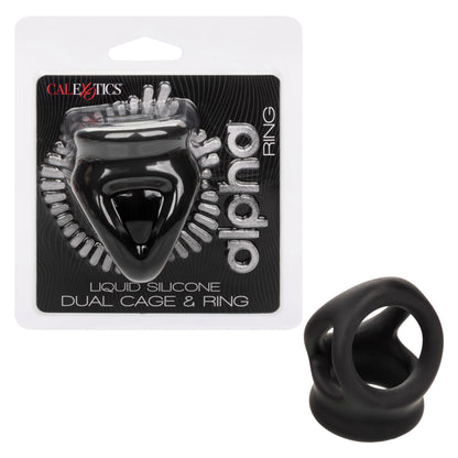 CalExotics Alpha Liquid Silicone Dual Cage and Ring - Black