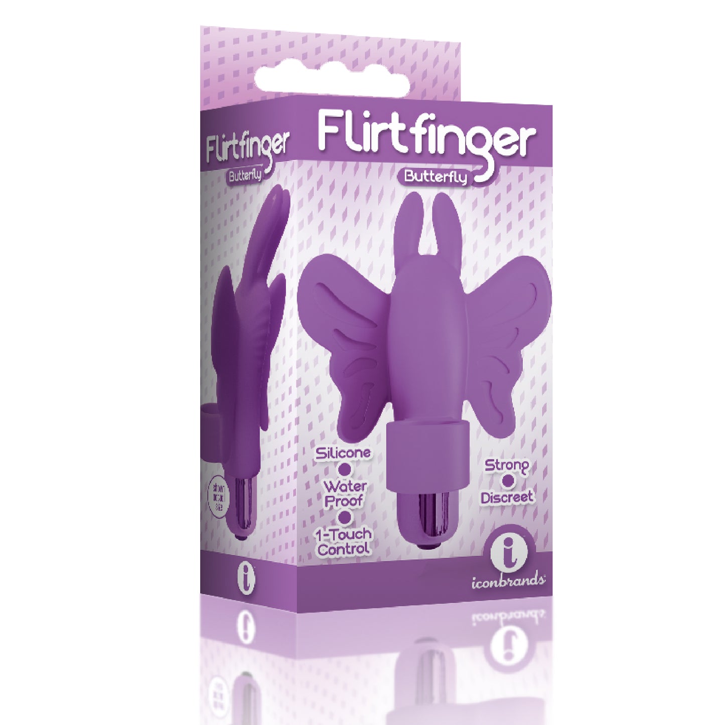 The 9's Flirt Finger Butterfly Finger Vibrator – Purple – Multi-Function, Multi-Speed