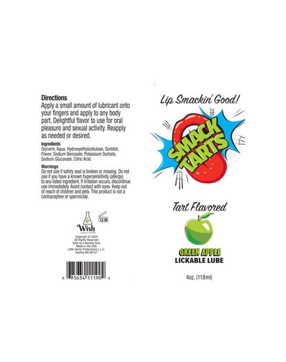 Little Genie Smack Tarts Lickable Lubricant – Green Apple Flavor – 4oz