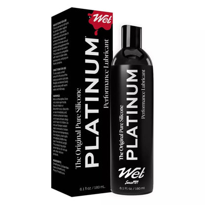 Wet Platinum Luxury Silicone Lubricant 6.1oz – Long Lasting, Non-Sticky Formula