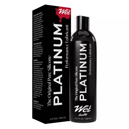 Wet Platinum Luxury Silicone Lubricant 6.1oz – Long Lasting, Non-Sticky Formula