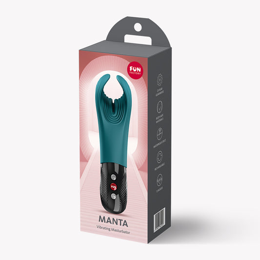 Fun Factory Manta Vibrating Masturbator - Waterproof Green