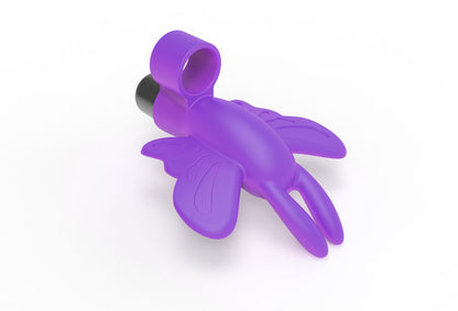 The 9's Flirt Finger Butterfly Finger Vibrator – Purple – Multi-Function, Multi-Speed