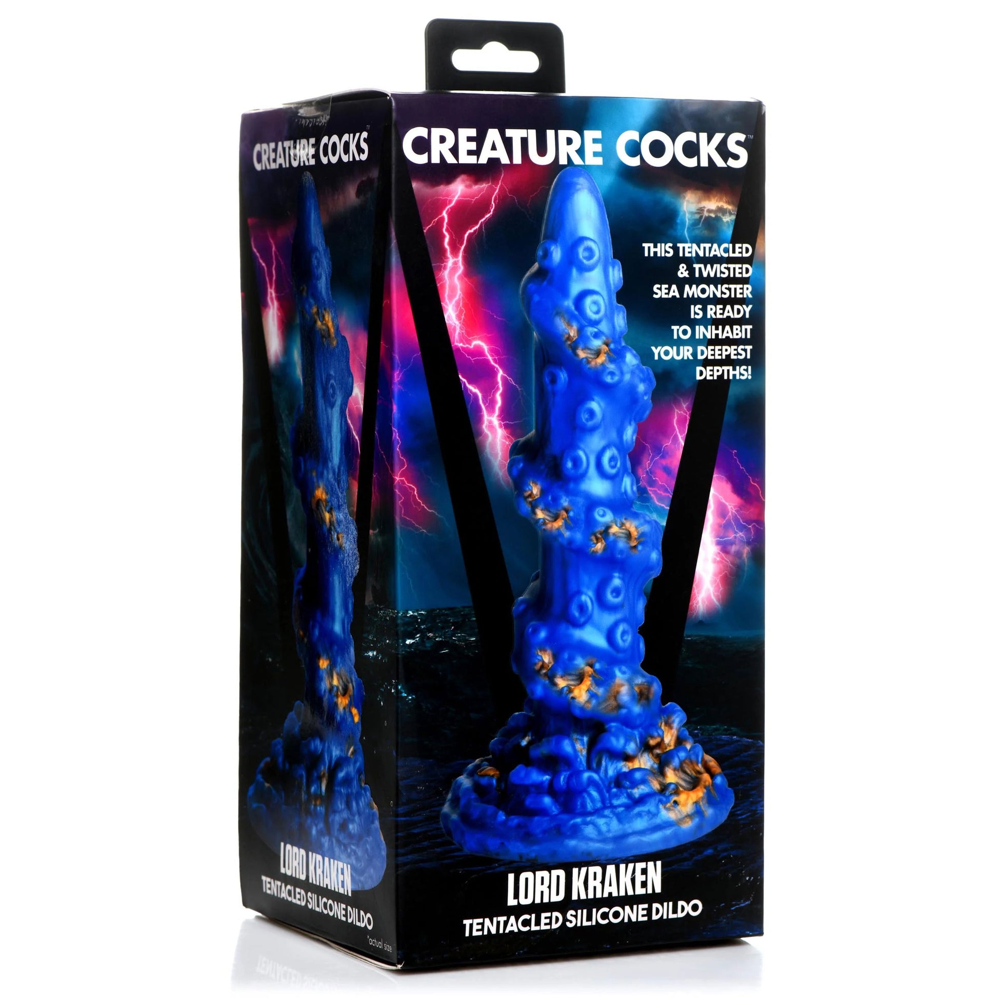 Lord Kraken Tentacled Silicone Dildo - Blue - Suction Cup Base - Body-Safe