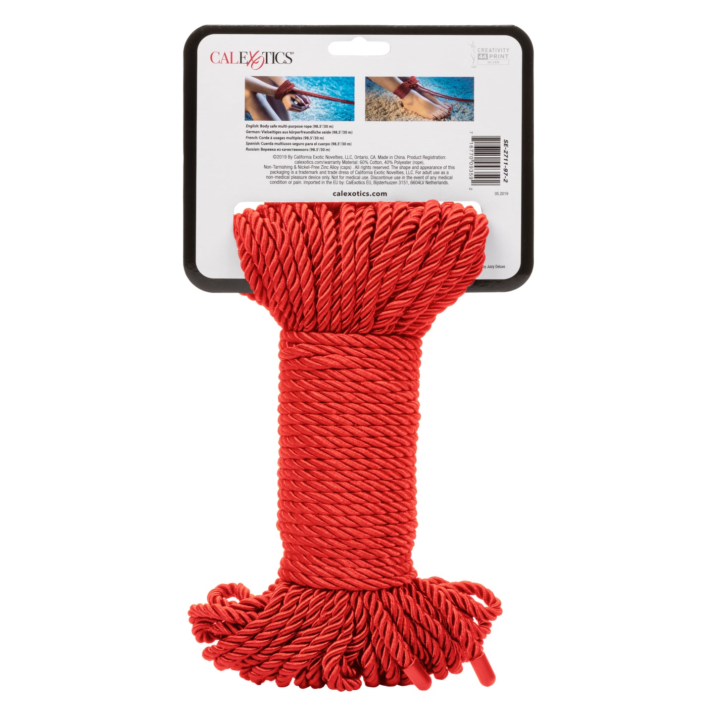 CalExotics Scandal BDSM Rope - 98.5ft Red Shibari Rope