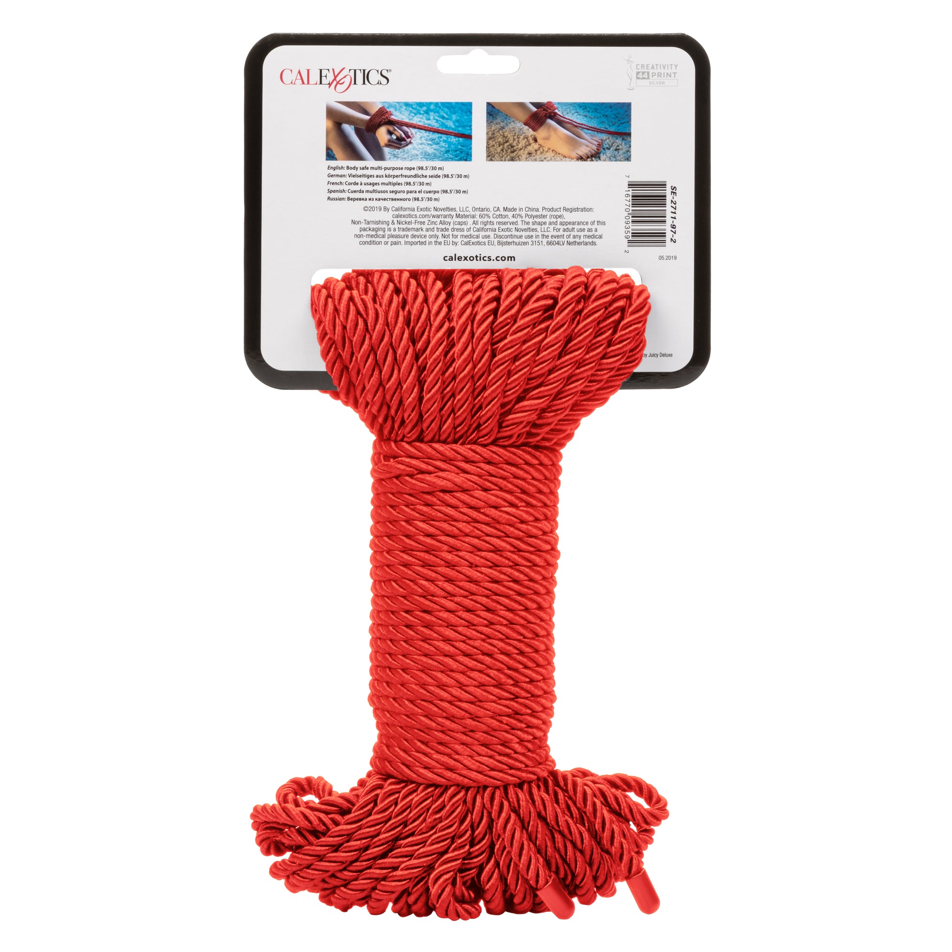 CalExotics Scandal BDSM Rope - 98.5ft Red Shibari Rope