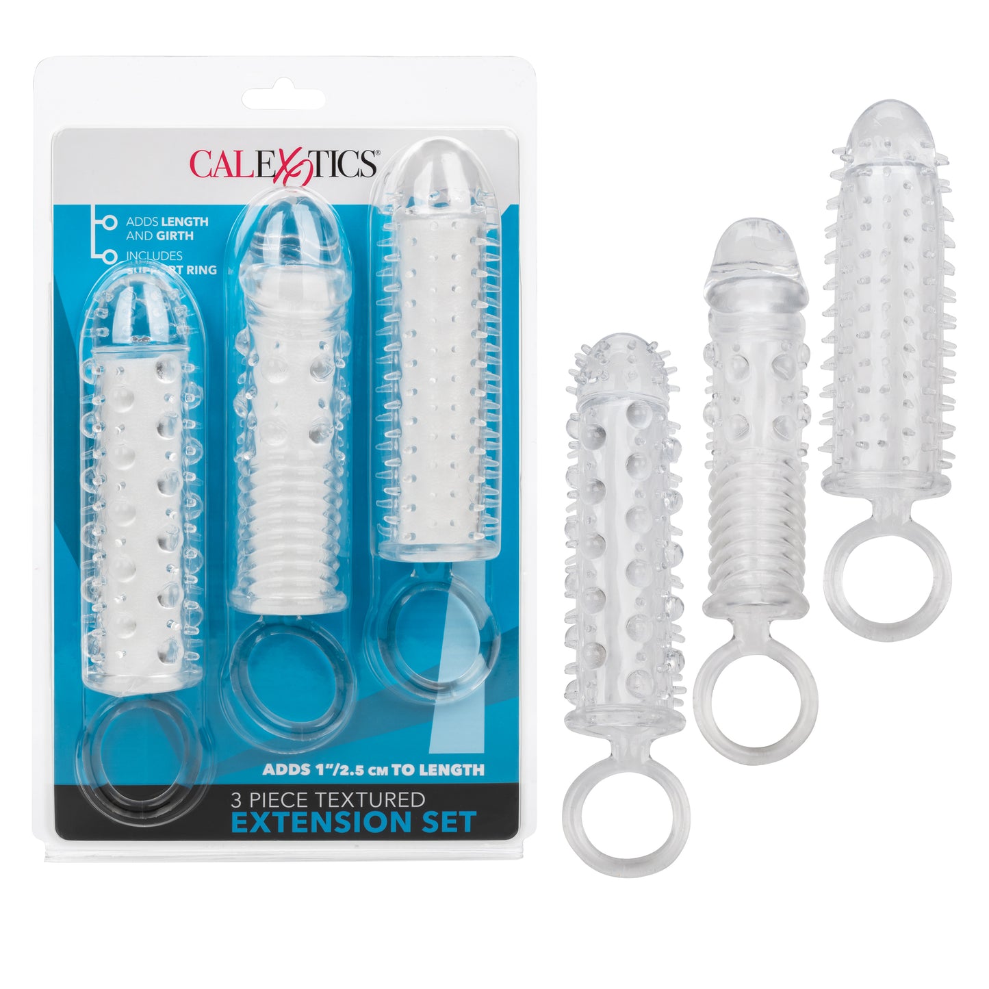 CalExotics 3 Piece Textured Extension Set - Clear