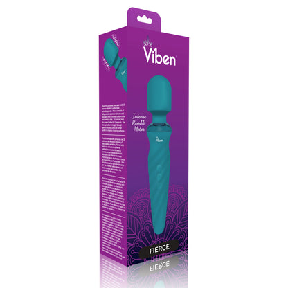 Viben Fierce Wand Massager - 25 Vibration Patterns, Waterproof, Ocean Blue