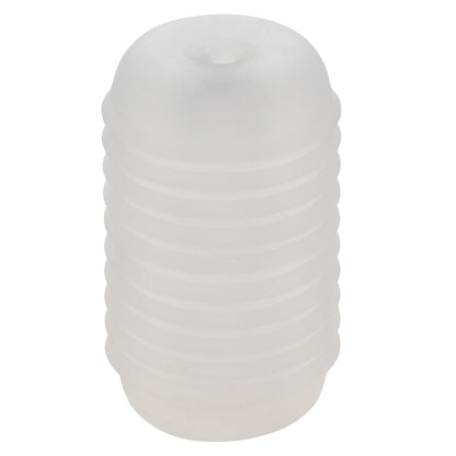 CalExotics Pop Sock Ribbed Stroker - Clear - Reversible Design with Ribbed Texture