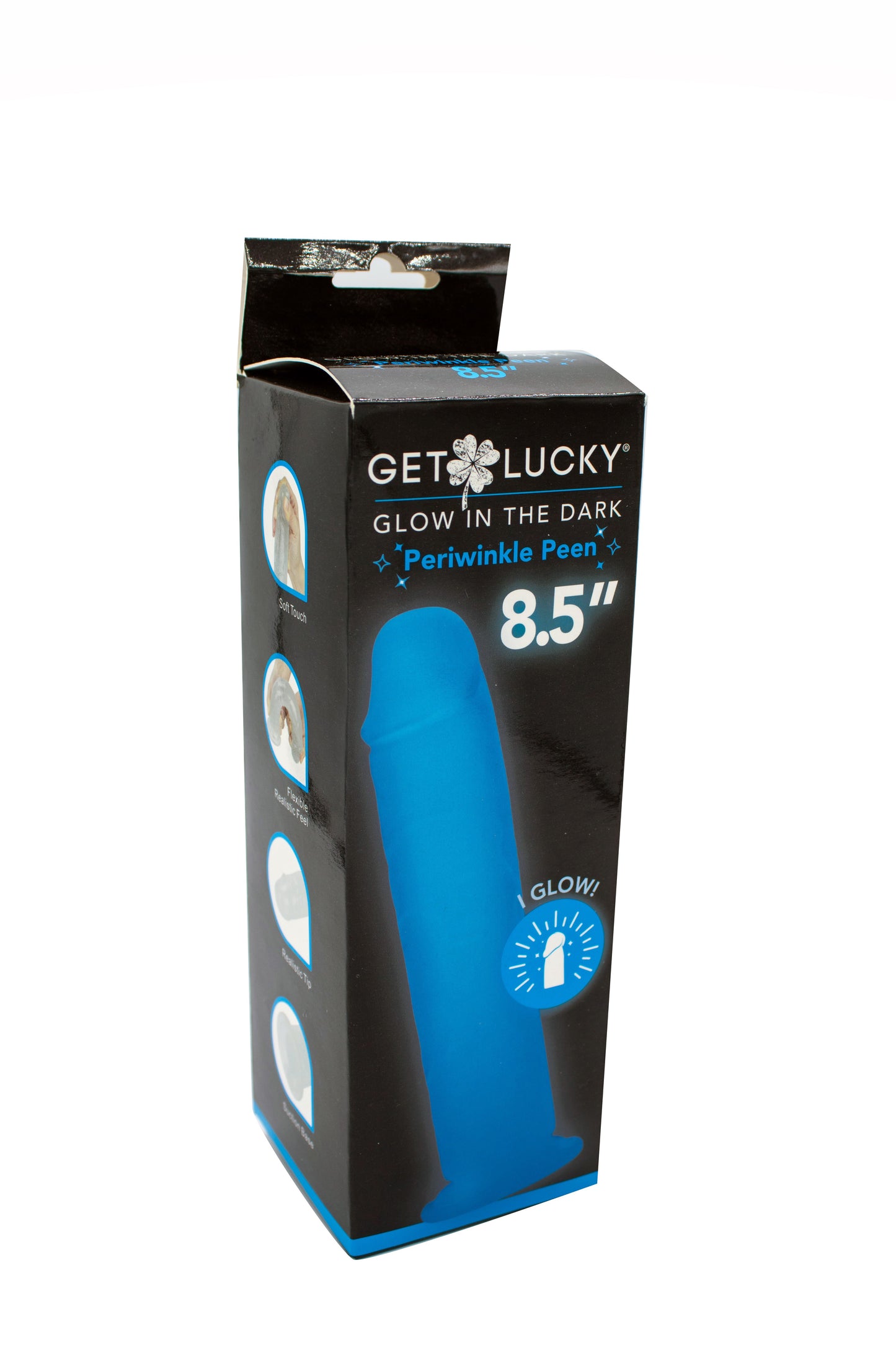 Viben Glow-in-the-Dark Periwinkle Peen Dildo 8.5" - Realistic and Waterproof