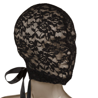 CalExotics Scandal Corset Lace Hood - Black Full-Face Lace Mask