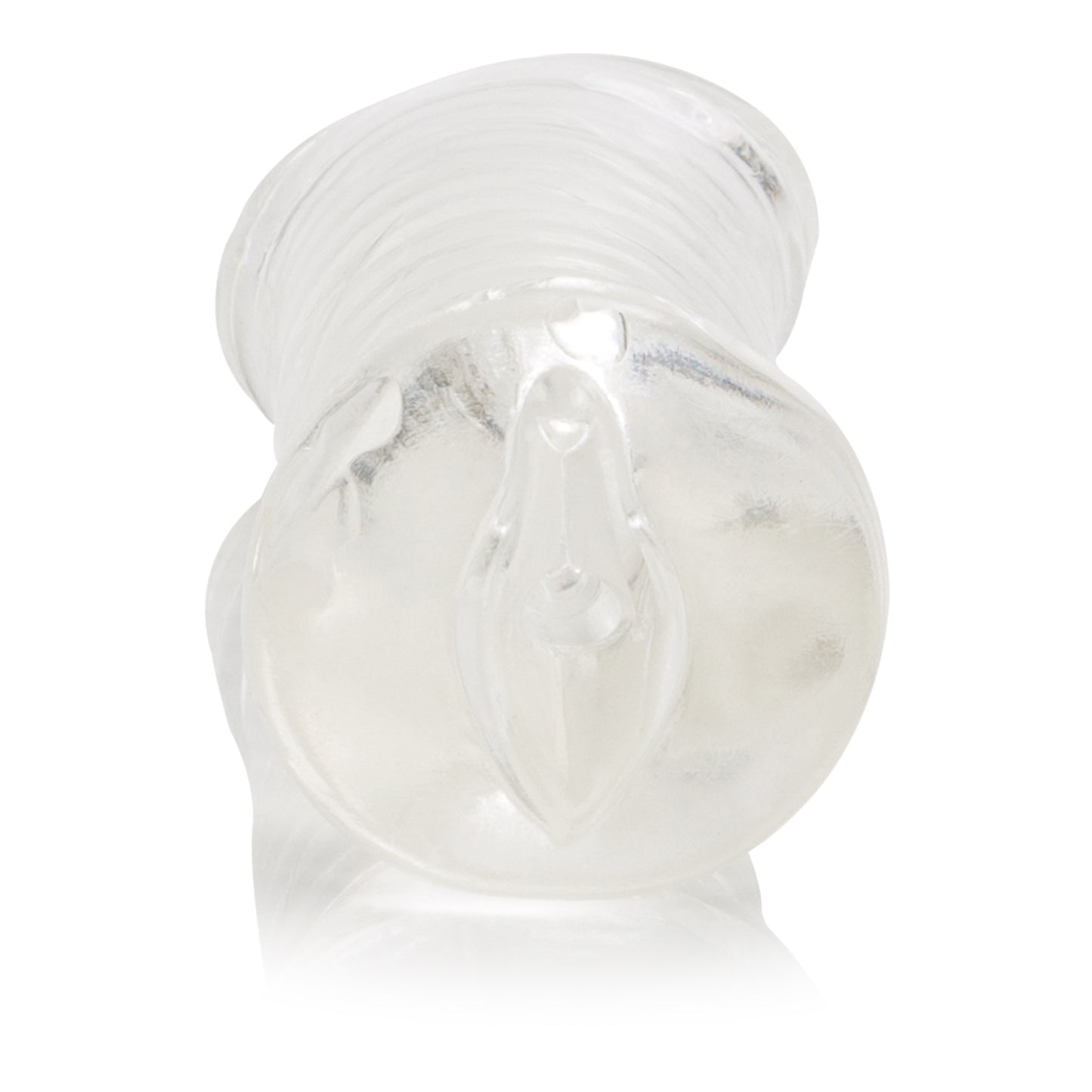 CalExotics Basic Essential Pussy Masturbator with Ribbed Shaft - Clear