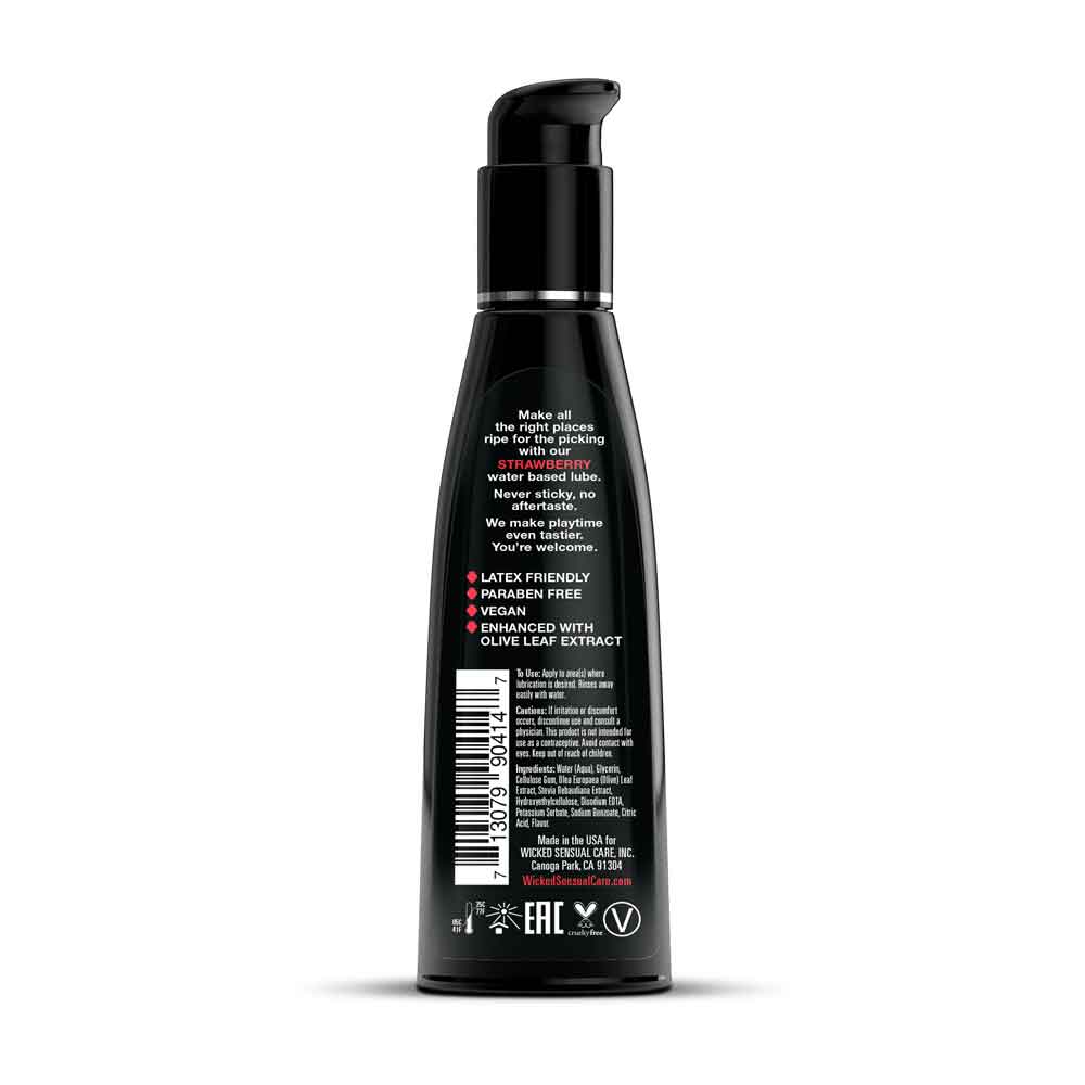 Wicked Aqua Strawberry Water-Based Intimate Lubricant – 4 Fl. Oz.