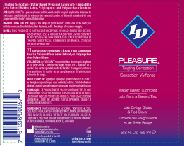 I.D. Lubricants ID Pleasure Water-Based Lubricant with Stimulation 2.2 Fl Oz