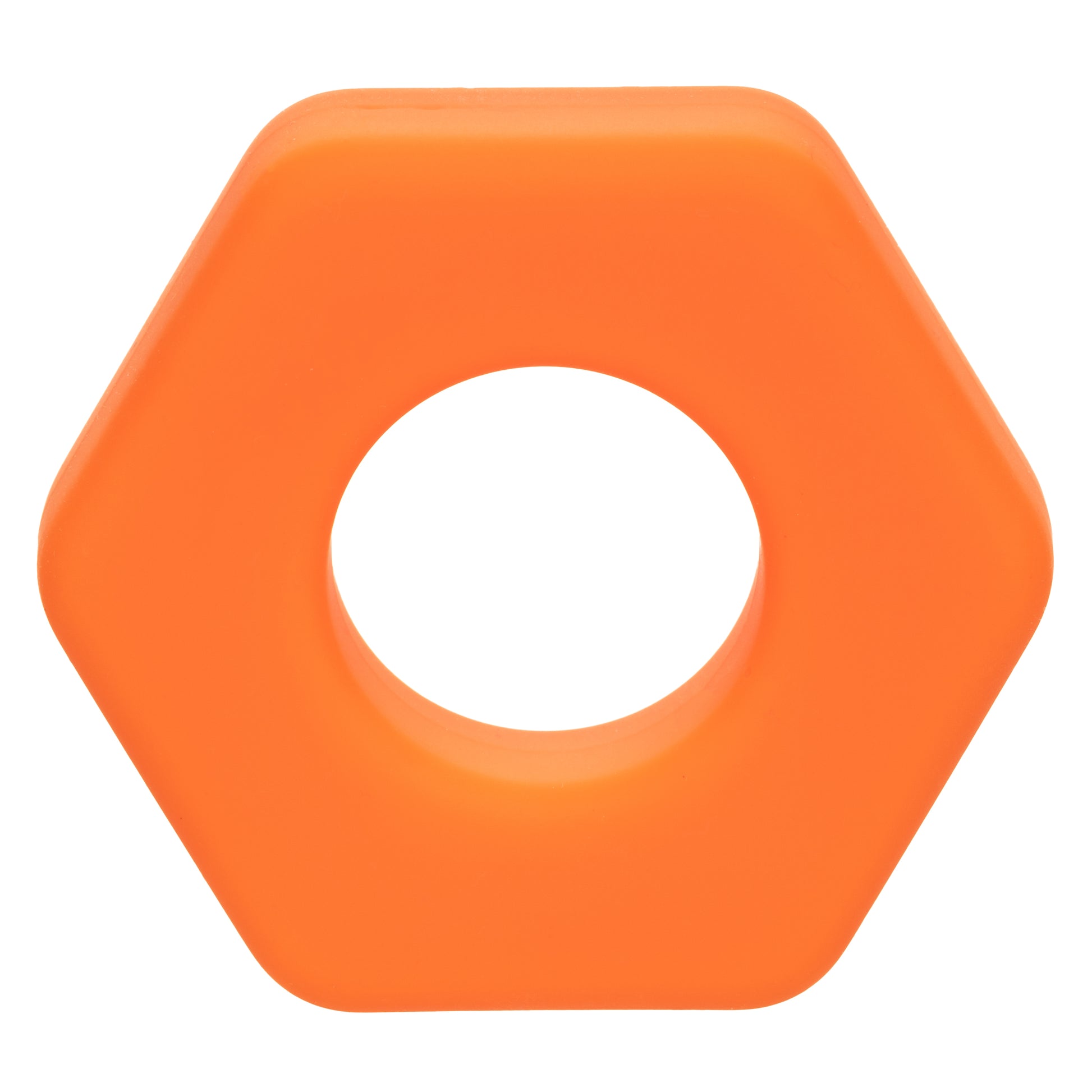 Alpha Liquid Silicone Prolong Sexagon Ring - Orange - Waterproof Enhancer