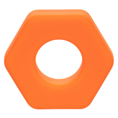 Alpha Liquid Silicone Prolong Sexagon Ring - Orange - Waterproof Enhancer