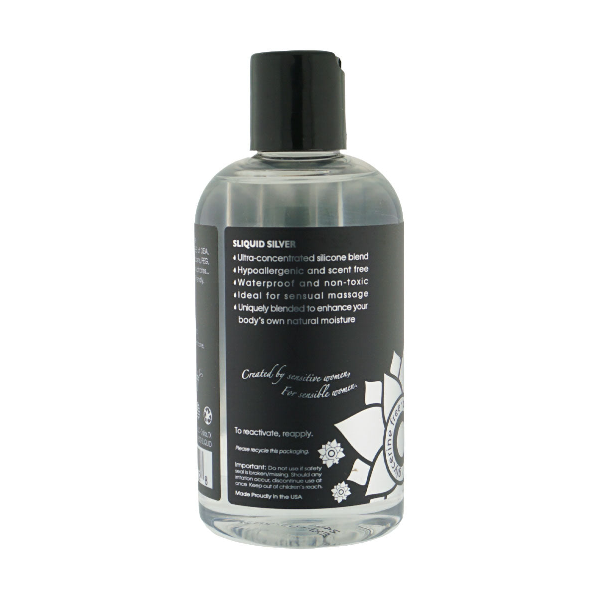 Sliquid Naturals Silver Silicone Personal Lubricant – 8.5 Fl. Oz. Waterproof