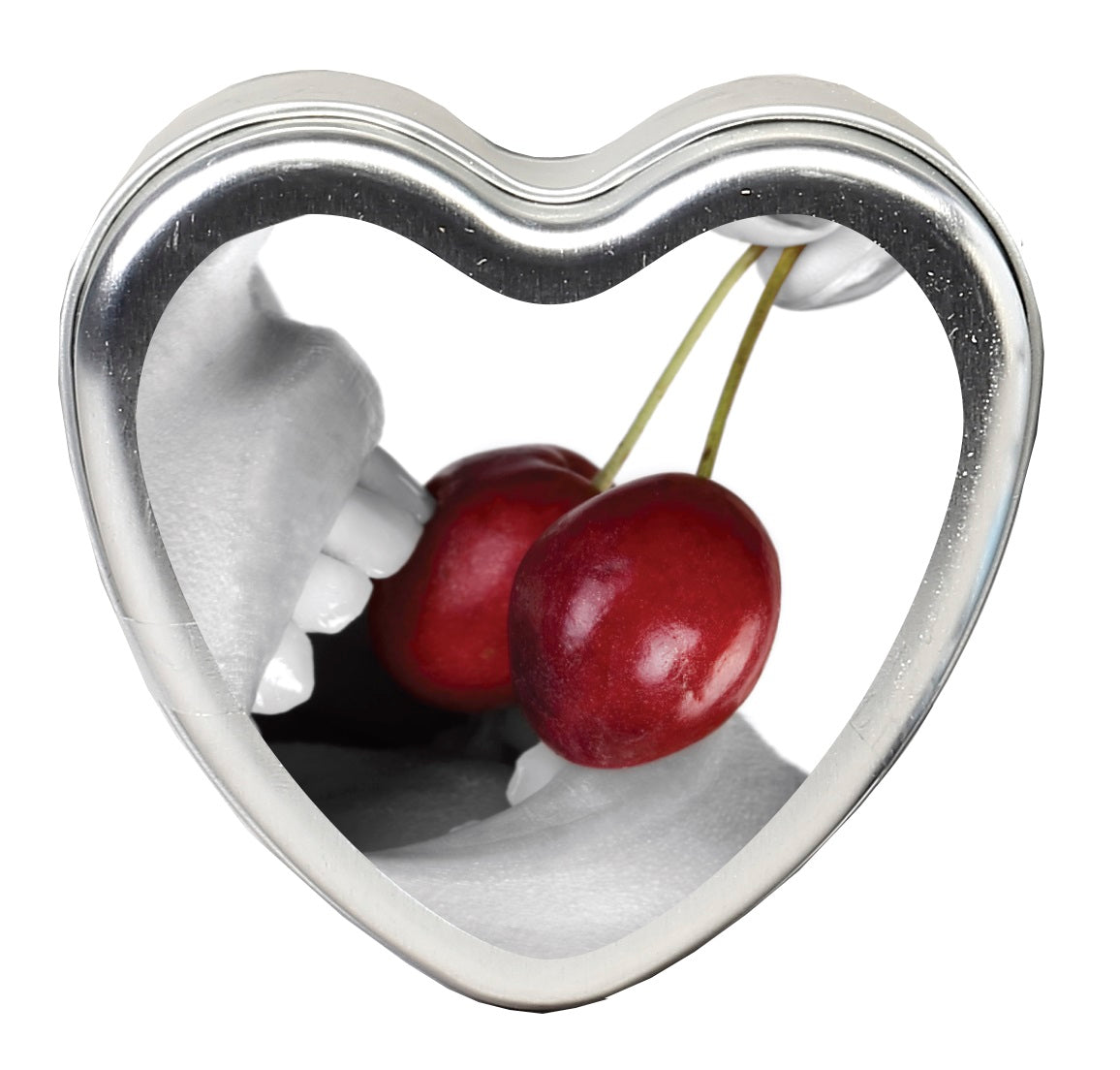 Earthly Body Edible Heart Candle - Cherry - 4 Oz - 3-in-1 Massage Oil & Moisturizer