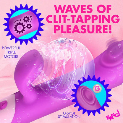 XR Brands Clit Tapping Pulsing Rabbit Vibrator – Purple