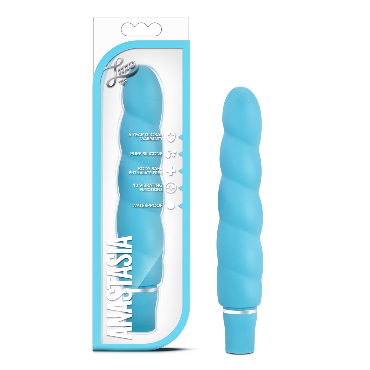 Blush Novelties Luxe Anastasia Vibrator – Blue – Multi-Speed Waterproof