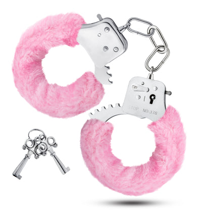 Temptasia Cuffs - Adjustable Pink Stainless Steel Cuffs with Safety Release