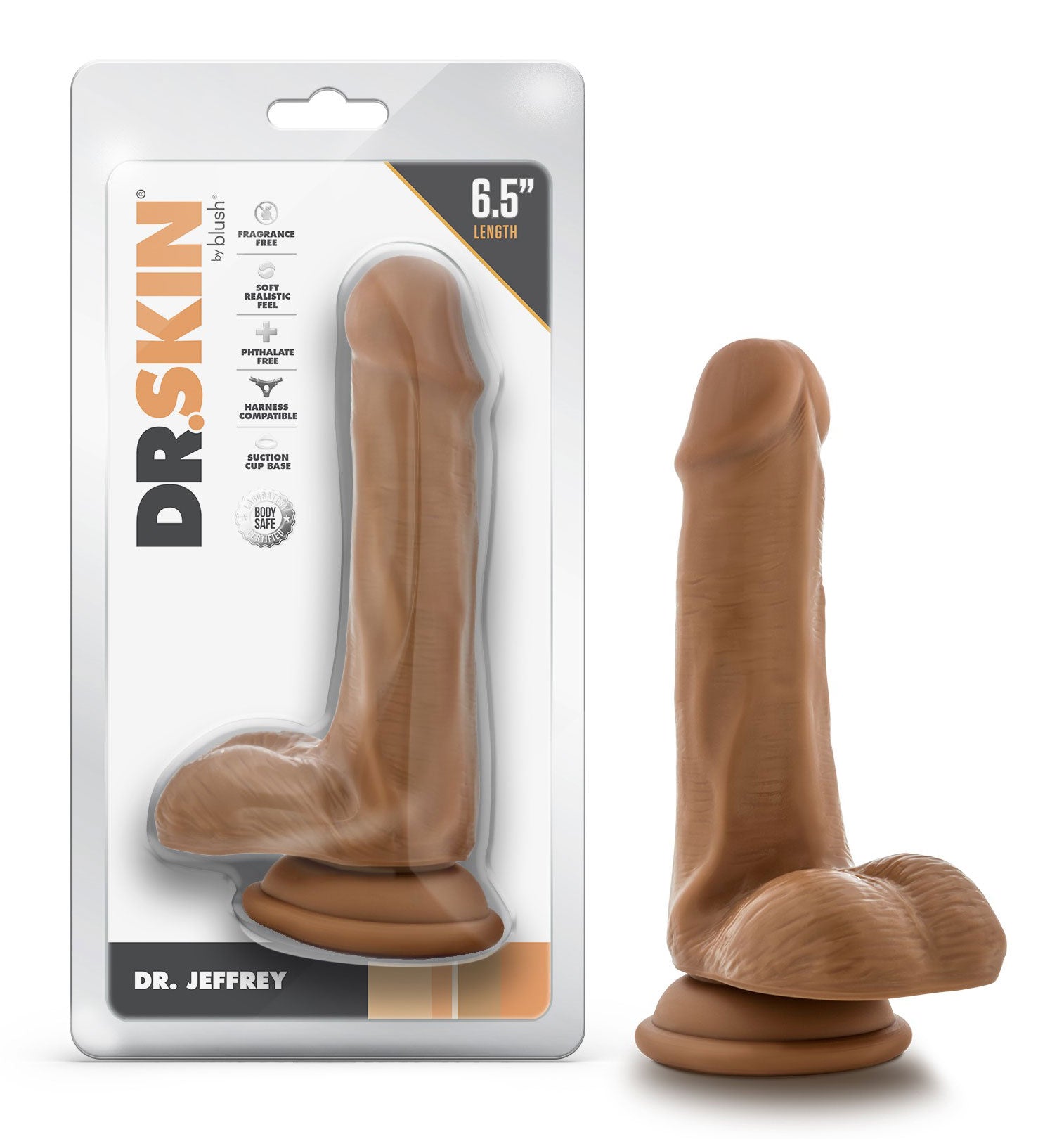 Dr. Skin Dr. Jeffrey 6.5 Inch Dildo with Suction Cup Base - Tan