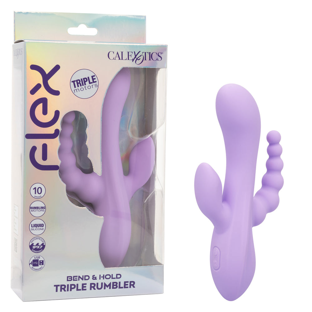 CalExotics Flex Bend & Hold Triple Rumbler Massager – Purple