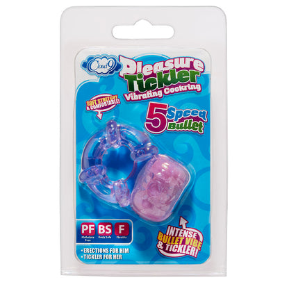 Cloud 9 Novelties Pleasure Tickler Vibrating Cock Ring - Purple