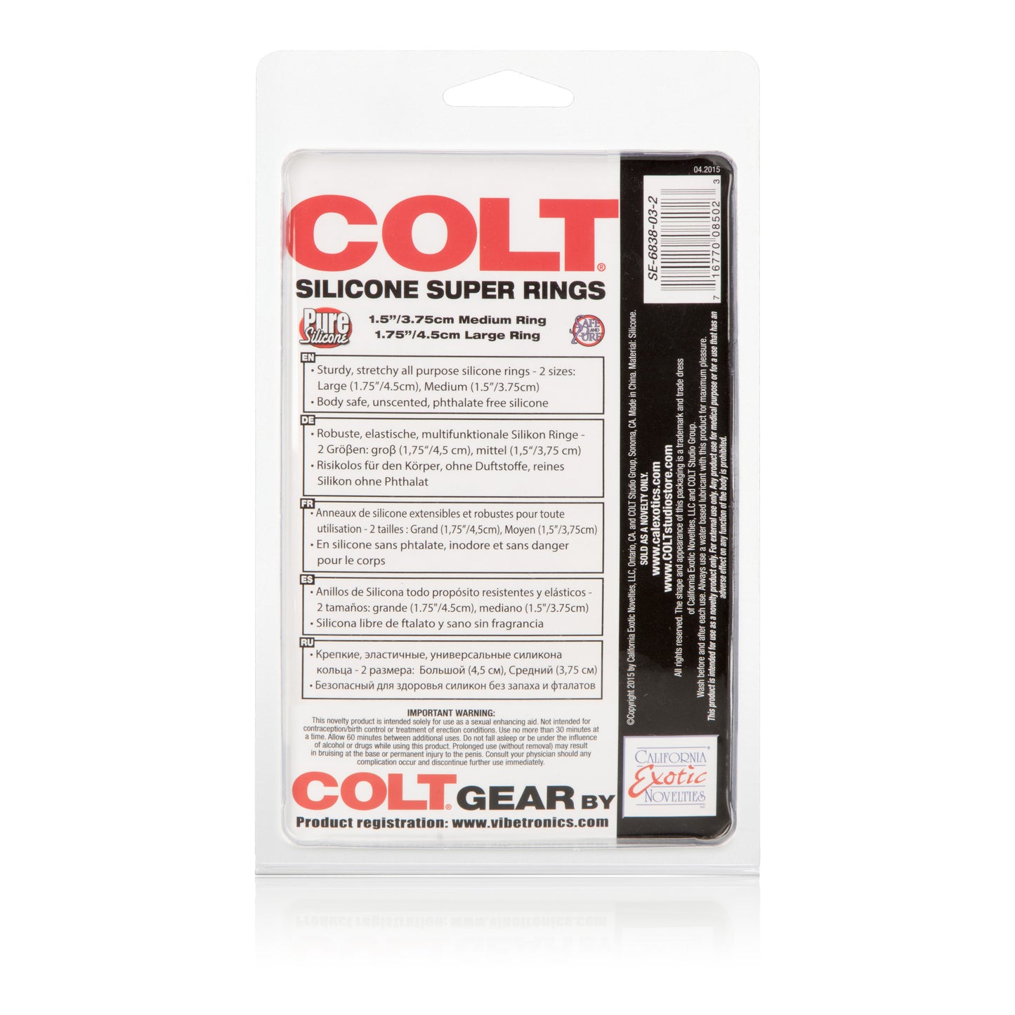 CalExotics Colt Silicone Super Rings - Extra Stretchy Silicone Rings - Black