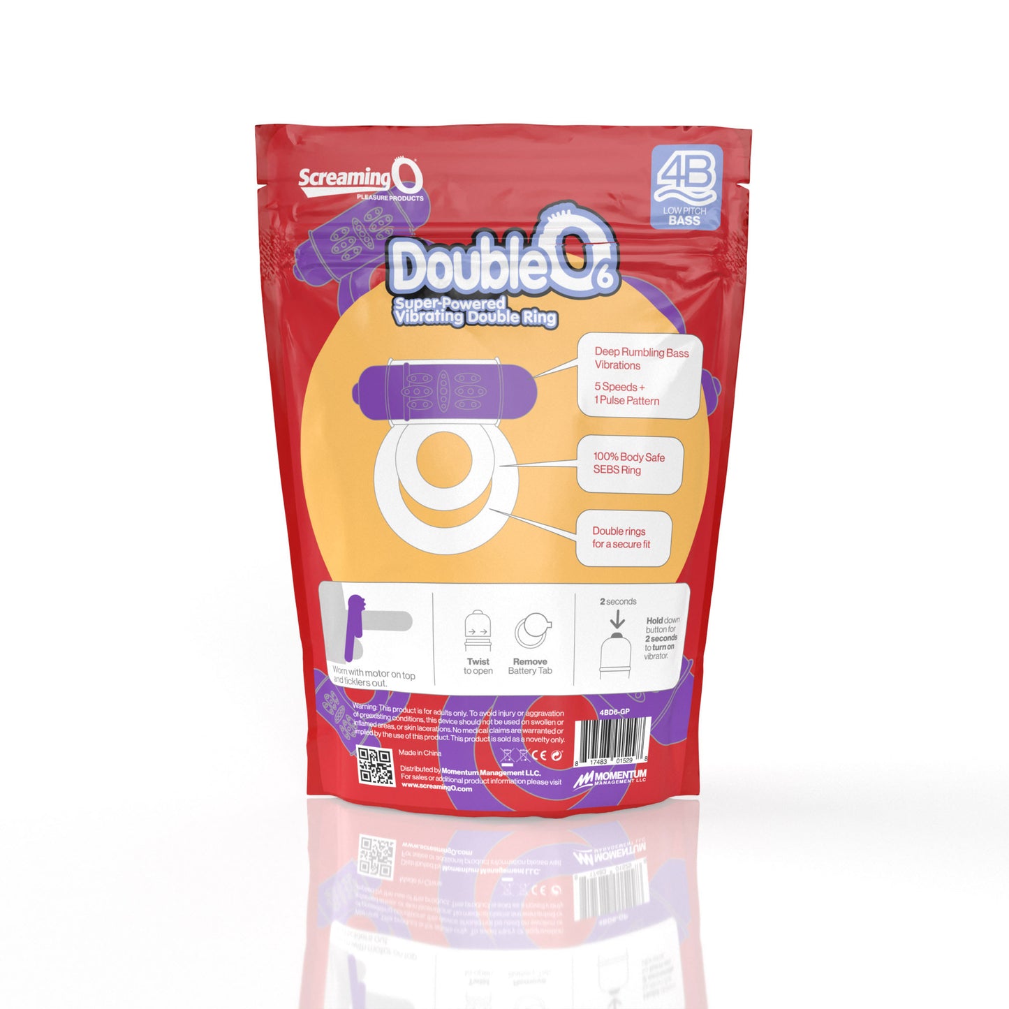 Screaming O 4B Double O Super Powered Vibrating Double Ring – Grape