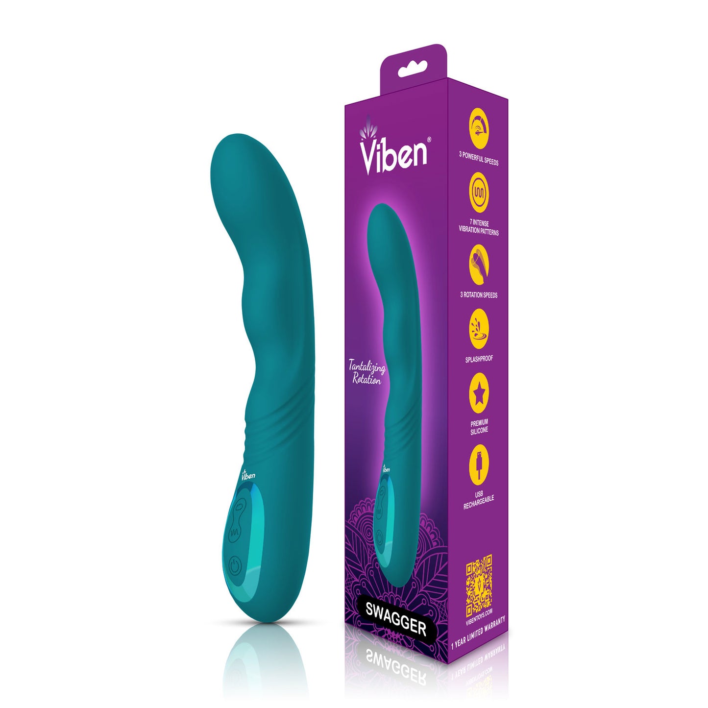 Viben Swagger Wriggling G-Spot Vibe – Ocean Blue